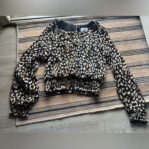 Adrienne Leopard Print Long Sleeve Blouse
